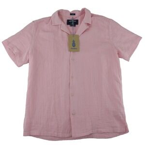 Chubbies The Made In The Shade‎ Gauze Sunday Shirt Mens Medium Pink Cotton